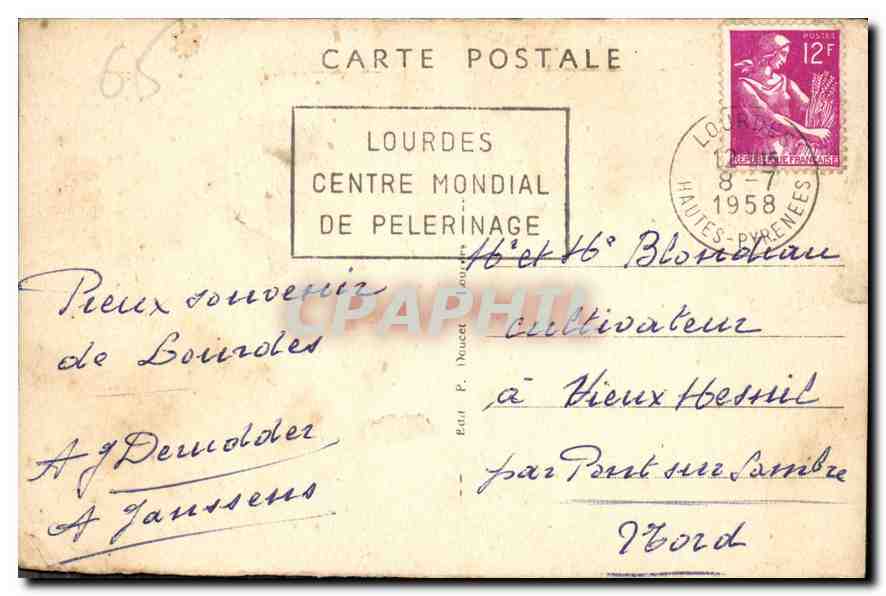 CPA Premiere Sation du Calvaire de N D de Lourdes  — Verso