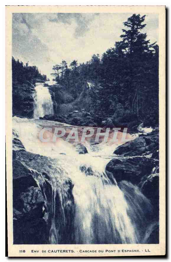 CPA Env de Cauterets Cascade du Pont d'Espagne 