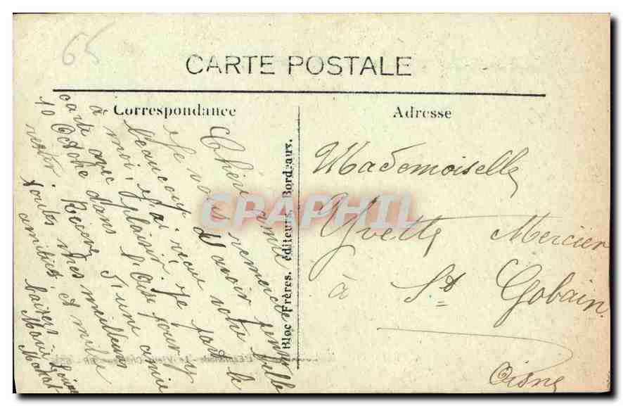 CPA Lourdes L'Esplanade le vieux Chateau  — Verso