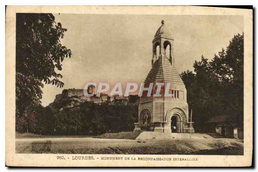 CPA Lourdes Monument de la Reconnaissance interallise 