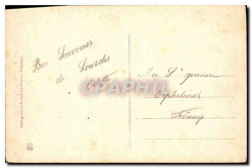 CPA Lourdes Monument de la Reconnaissance interallise  — Verso