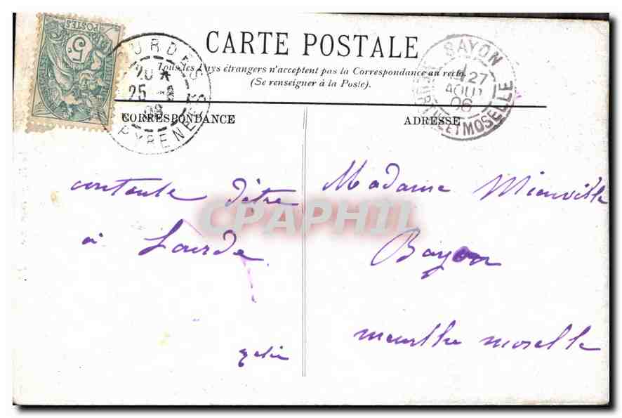 CPA Lourdes La Vierge couronnee  — Verso