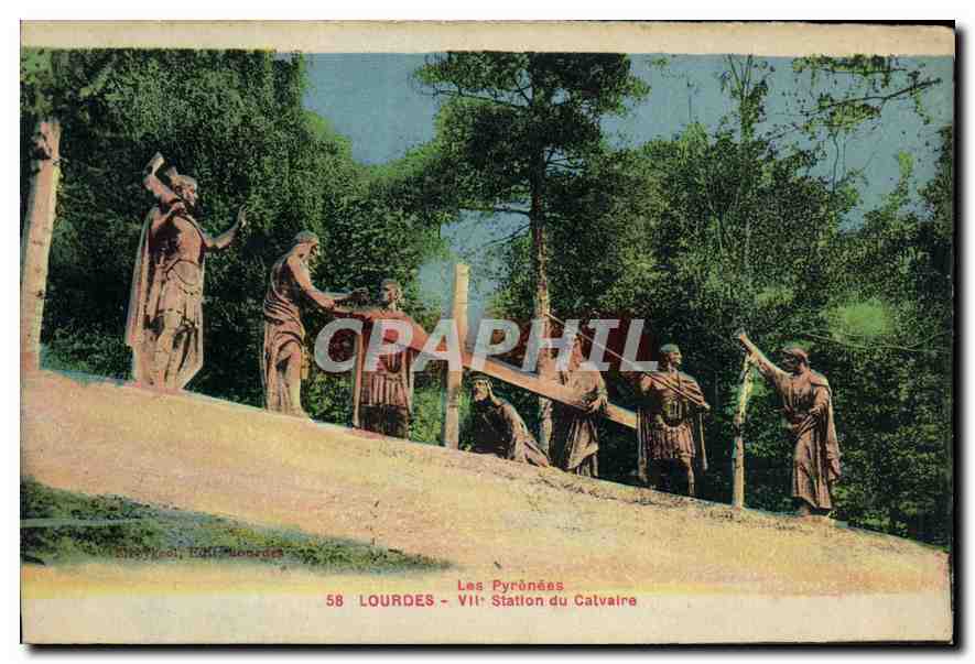 CPA Les Pyrenees Lourdes VIIe Station du Calvaire 