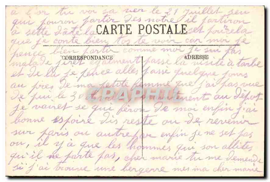 CPA Lourdes La Grotte  — Verso
