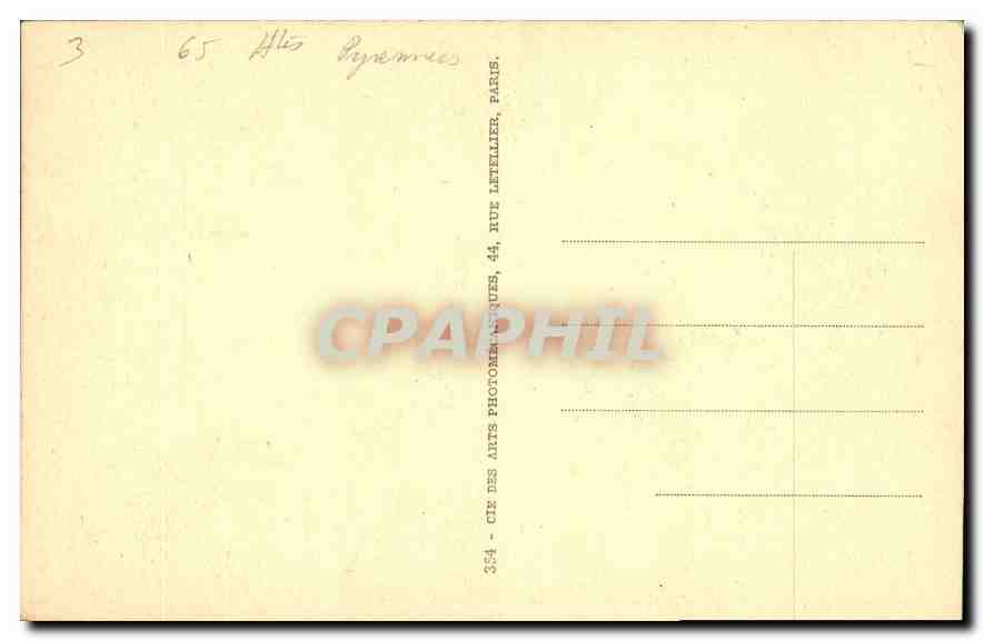 Lourdes — Le Gave et la Basilique — Cité des Arts Photographiques, Paris — Verso