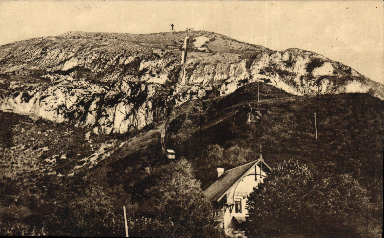 CPA Lourdes Hautes Pyrenees Le Funiculaire du Pic du Jer et la Gave 
