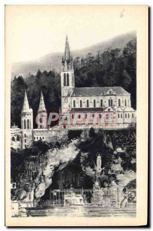CPA Lourdes La Grotte et la Basilique 