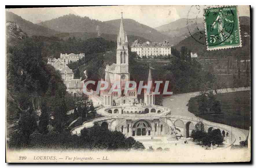 CPA Lourdes Vue plongeante 