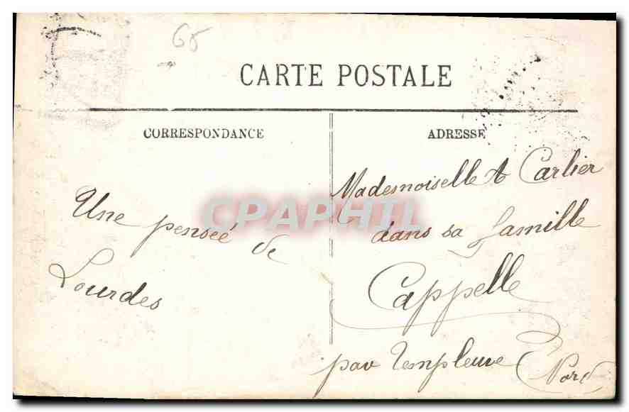 CPA Lourdes Vue plongeante  — Rückseite