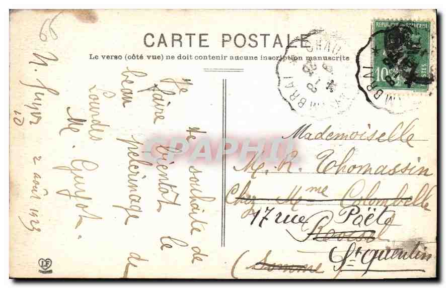 CPA Les Hautes Pyrenees Lourdes La Grotte et la Basilique  — Rückseite