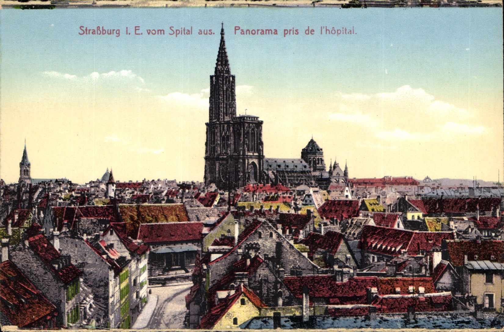 CPA Strasbourg Panorama pris de l'hopital 