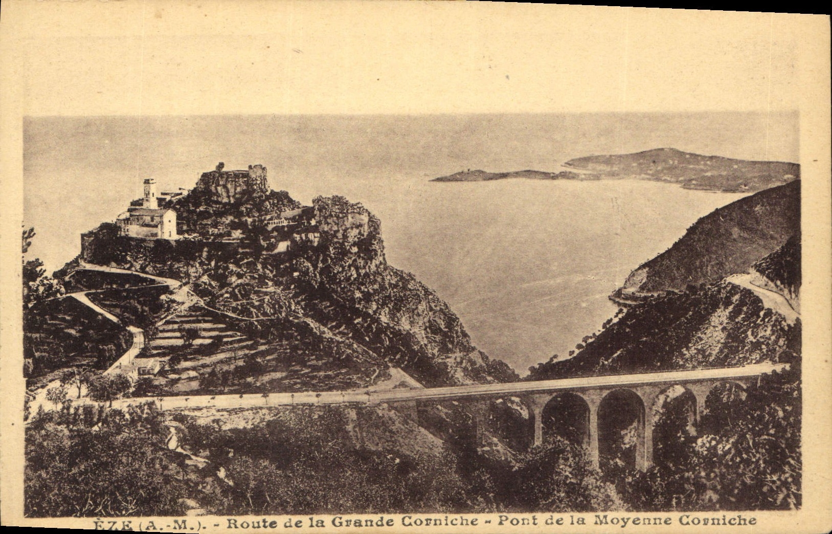 CPA Eze A M Route de la Grande Corniche Pont de la Moyenne Corniche 