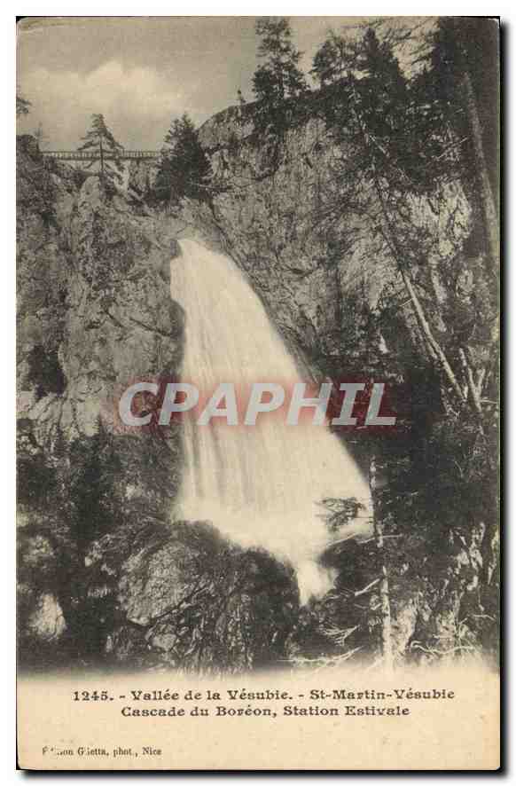 Cascade du Boréon, Vallée de la Vésubie - St-Martin-Vésubie - Station Estivale - Éditeur Gietta, Nice, n°1245