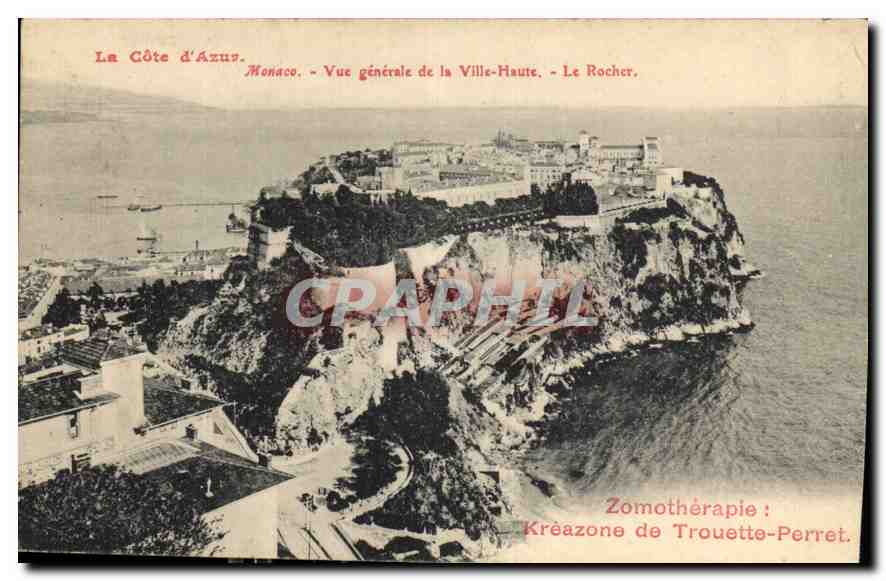 CPA La Cote d'Azur Monaco Vue generale de la Ville Haute Le Rocher 