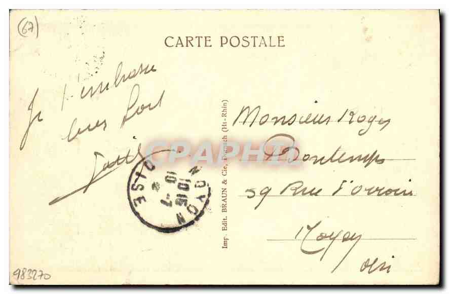 CPA Strasbourg La Catehdrale L'Horloge astronomique  — Rückseite