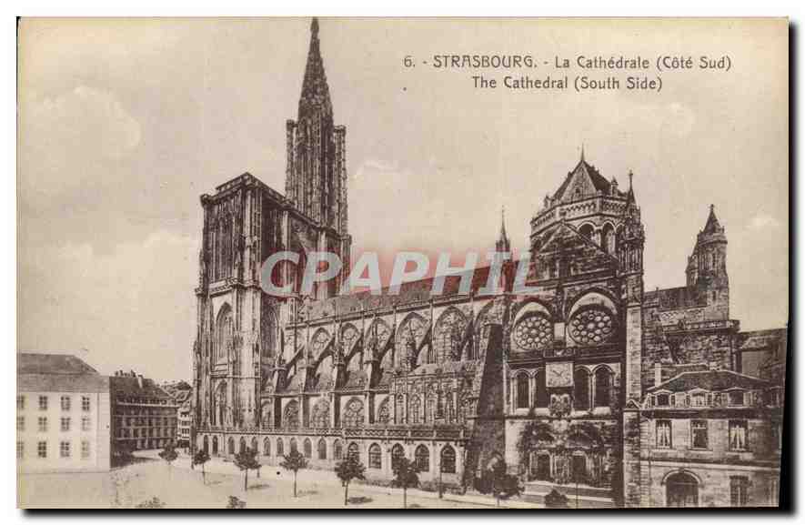 CPA Strasbourg La Cathedrale Cote Sud 