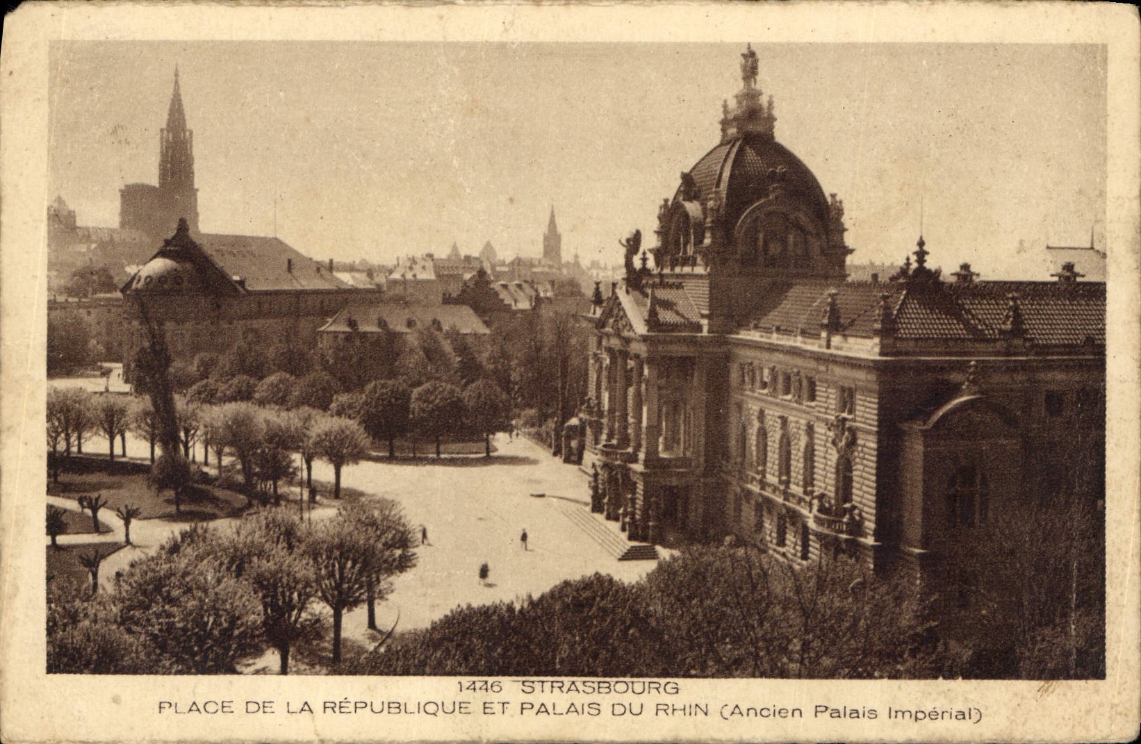 CPA Strasbourg Place de la Republique et Palais du Rhin Ancien Palais Imperial 