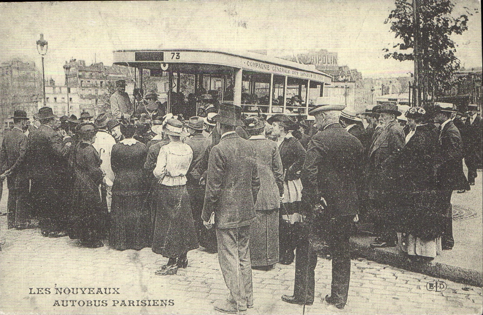 Les nouveaux autobus parisiens — Compagnie Générale des Omnibus, ligne 73 — éditeur B.I.D.