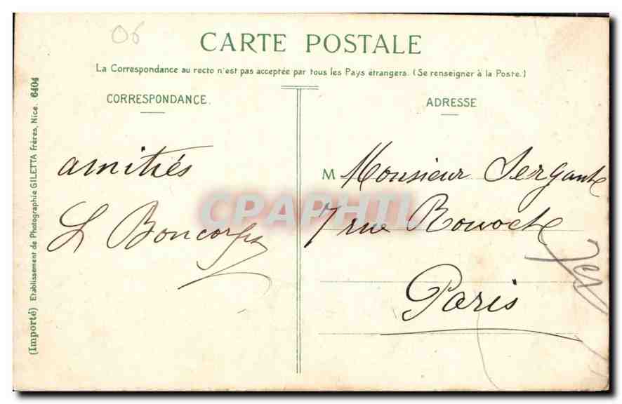 CPA Monaco Vue generale de la Principaute  — Rückseite