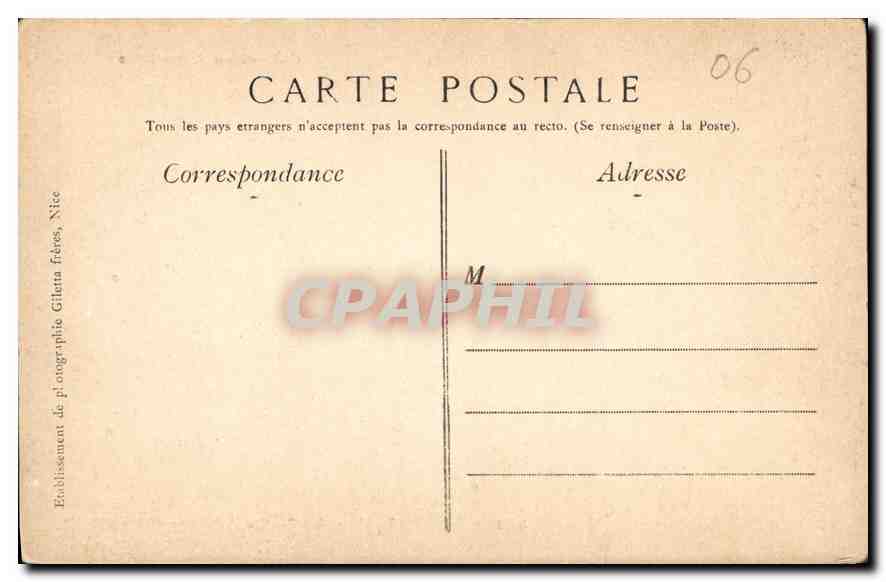 CPA Beaulieu La Petite Afrique et Cap Vail  — Verso