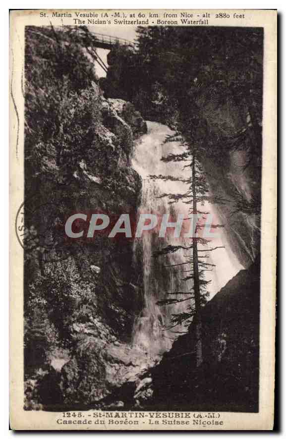 St-Martin-Vesubie (A.M.) — Cascade du Boréon — éditeur J. Gillanet, série 1248