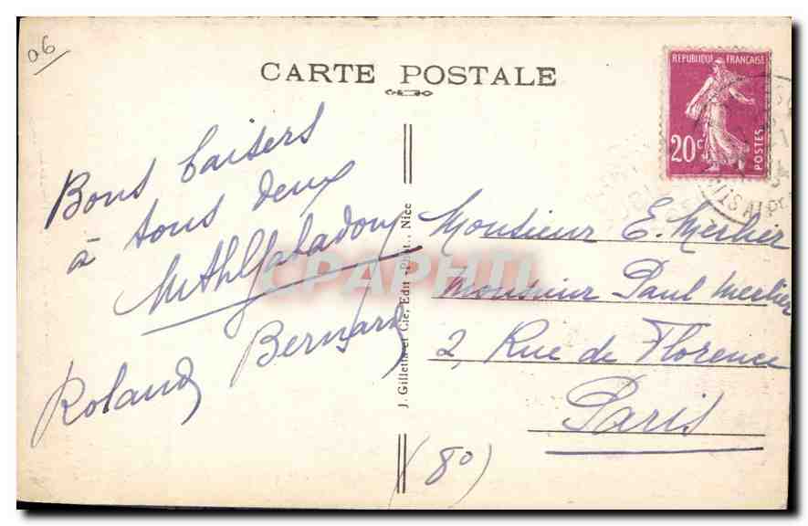 St-Martin-Vesubie (A.M.) — Cascade du Boréon — éditeur J. Gillanet, série 1248 — Rückseite