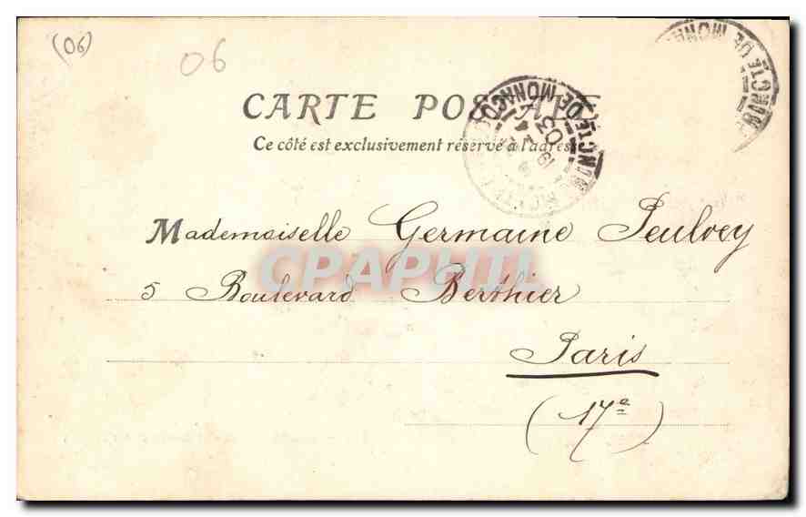 CPA Monte Carlo Le Casino et les Jardins  — Rückseite