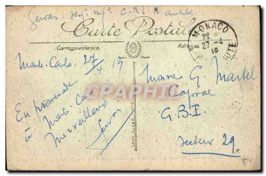 CPA Monaco Vue generale de la Principaute  — Rückseite