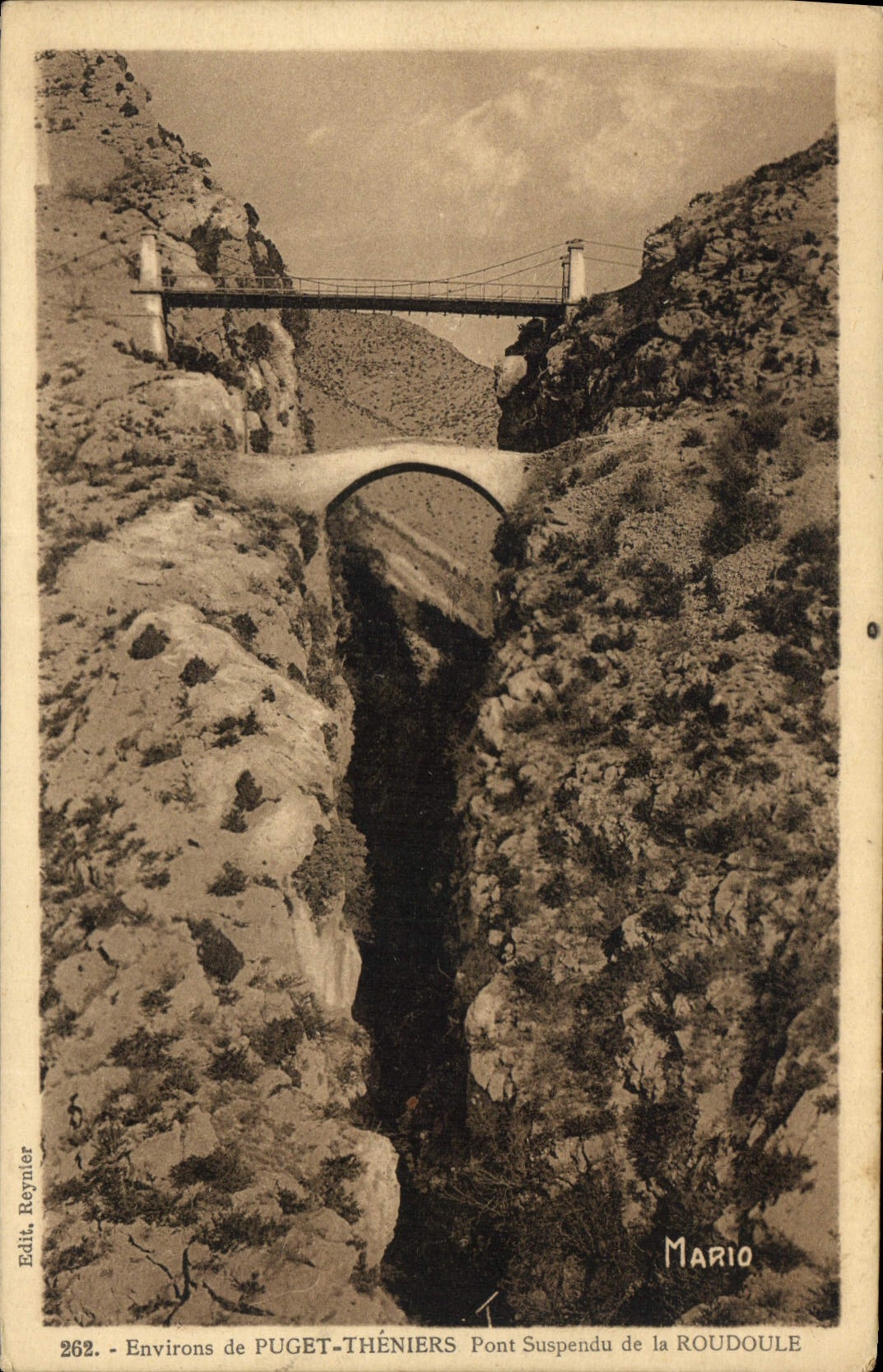 CPA Environs de Puget Theniers Pont Suspendu de la Roudoule 