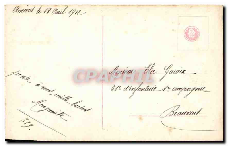 CPA Femme — Verso