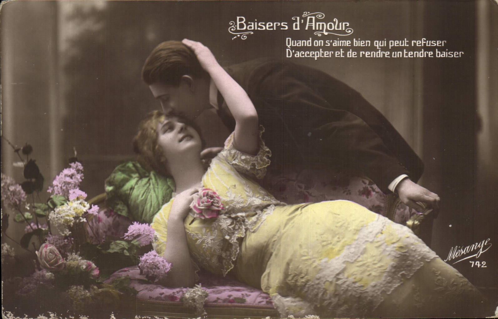 CPA Baisers d'Amour Quand on s'aime bien qui peut refuser d'accepter et de rendre un tendre baiser F