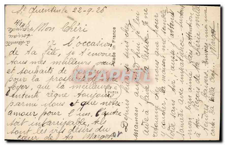 CPA S Banbe Femme — Rückseite