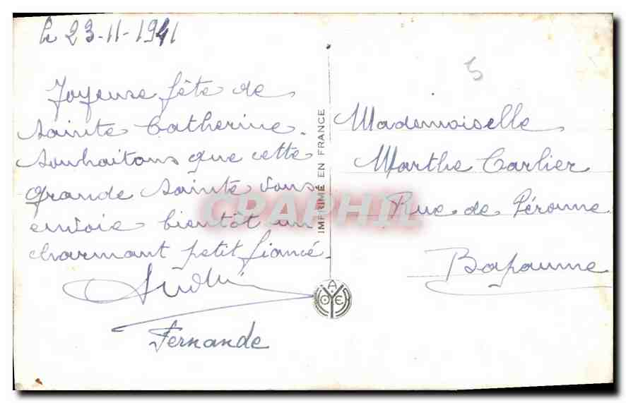 CPA Femme — Rückseite