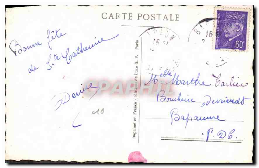CPA Femme — Verso