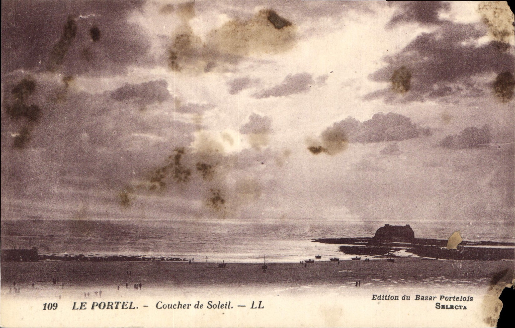 CPA Le Portel Coucher de Soleil 