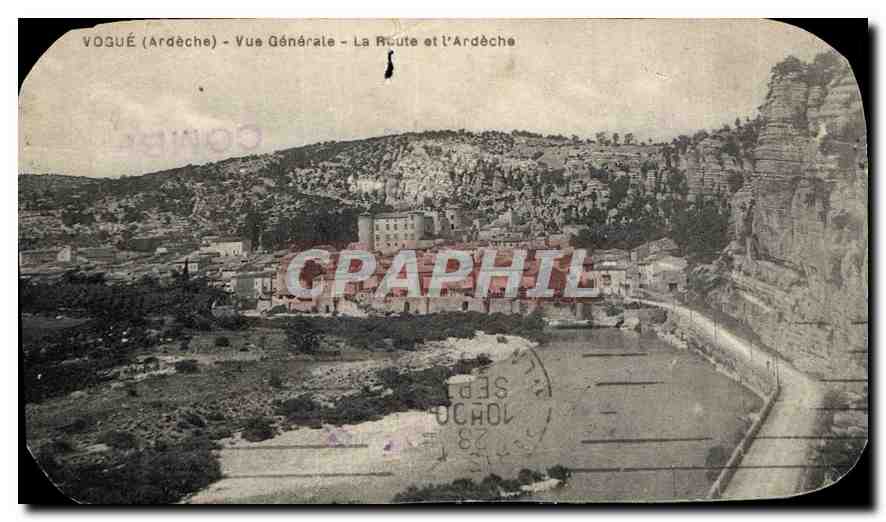 Voguë (Ardèche) - Vue Générale - La Route et l'Ardèche