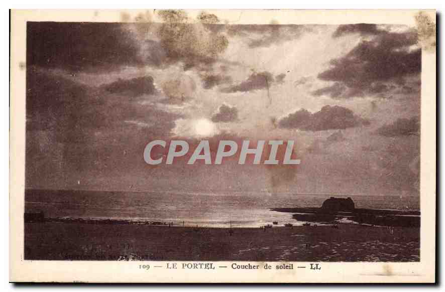 CPA Le Portel Coucher de Soleil 