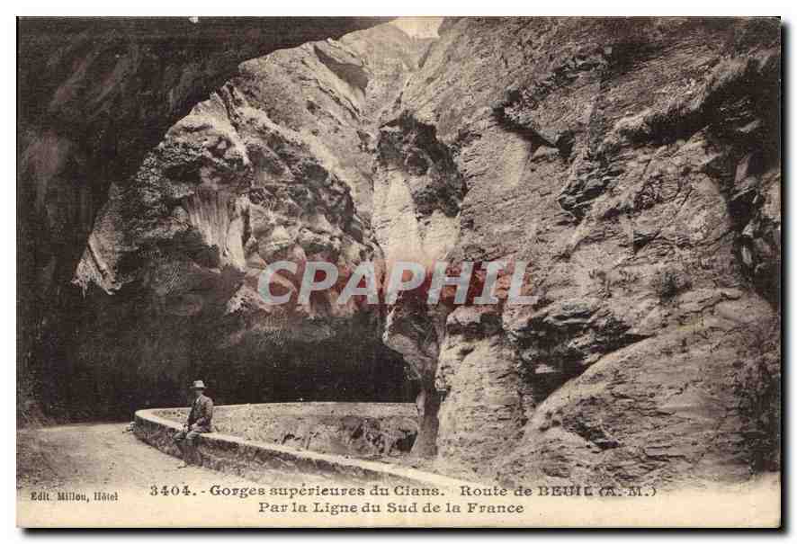 CPA Gorges superieures du Cians route de Beuil A M Par la Ligne du Sud de la France 