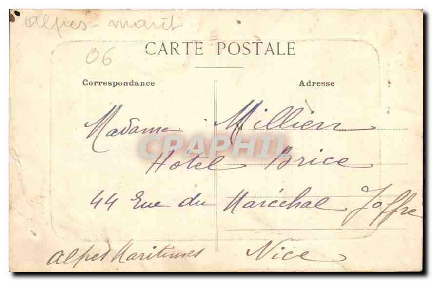 CPA Monte Carlo Allee des Boulingrins et Casino  — Rückseite