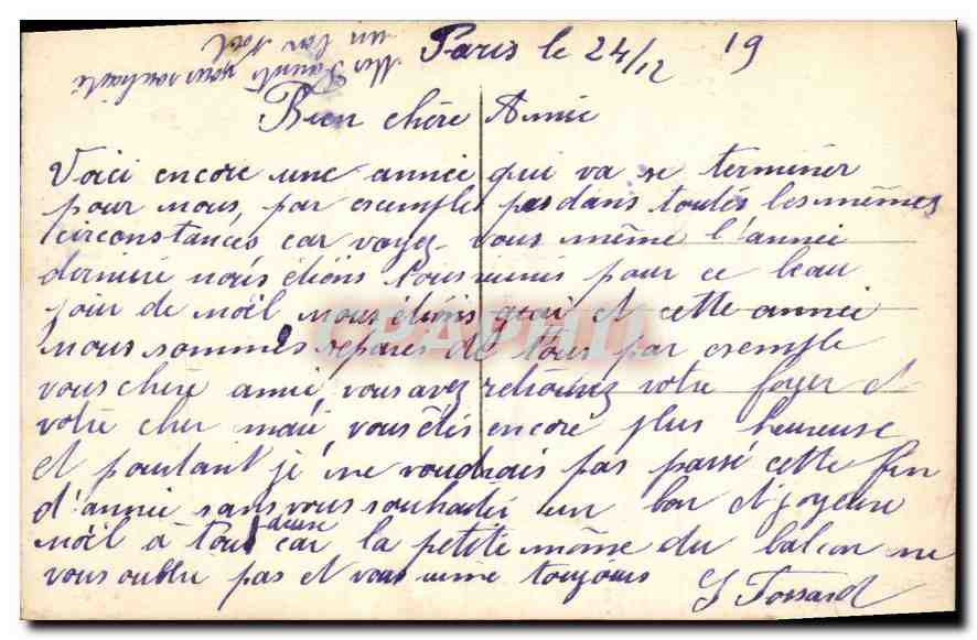 CPA Joyeux Noel Femme — Rückseite