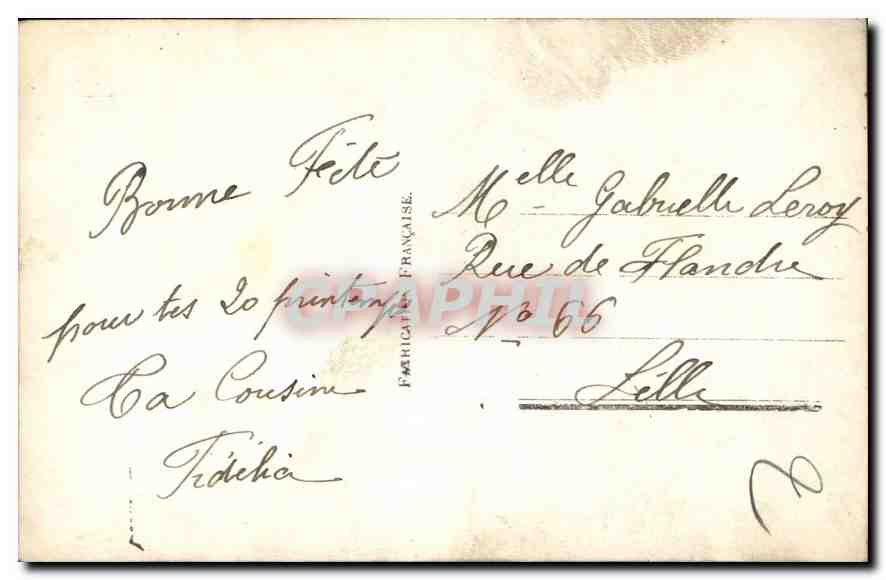 CPA Anniversaire Femme — Verso