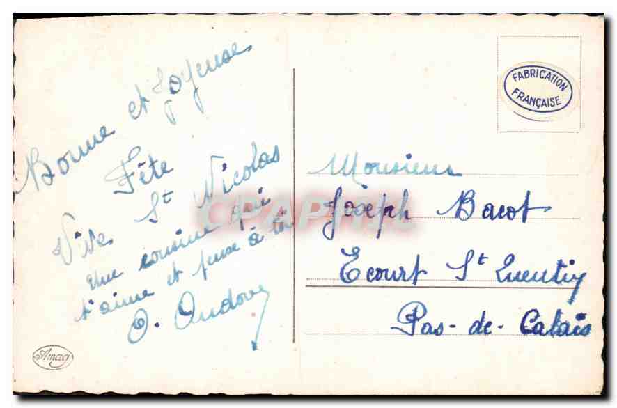 CPA Saint Nicolas Femme — Verso