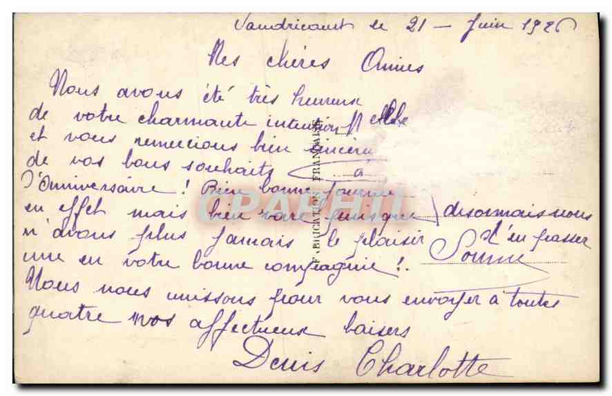 CPA Femme — Verso