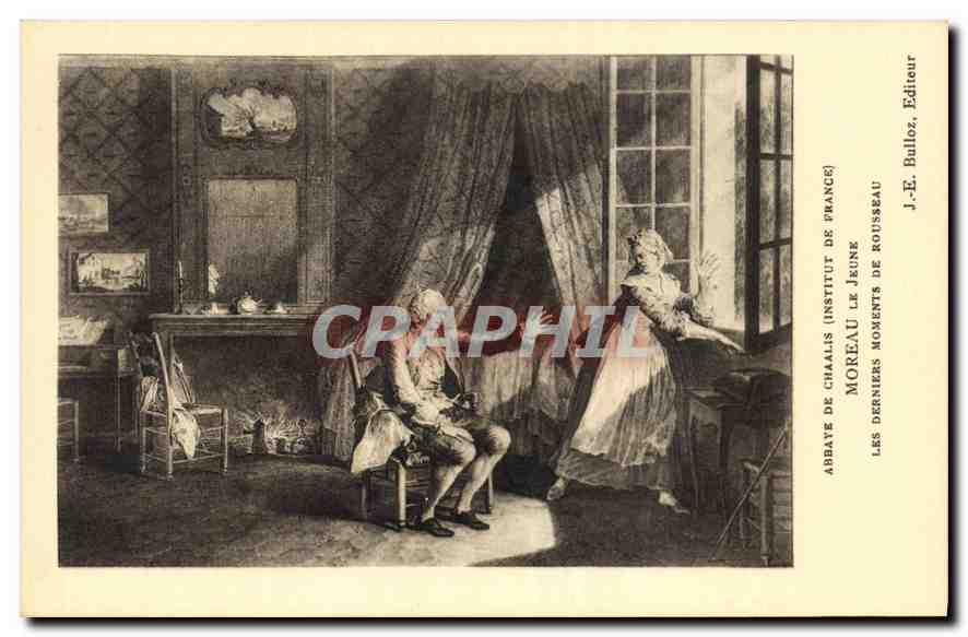CPA Abbaye de Chaalis Institut de France Moreau le Jeune les Derniers moments de Rousseau 