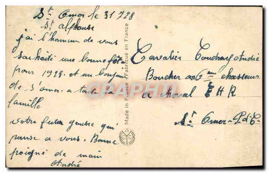 CPA Bonne Fete Homme — Back