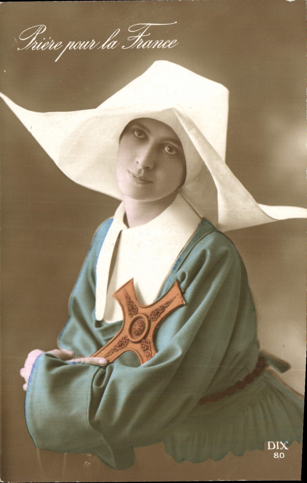 CPA Priere Pour la France Religieuse Femme