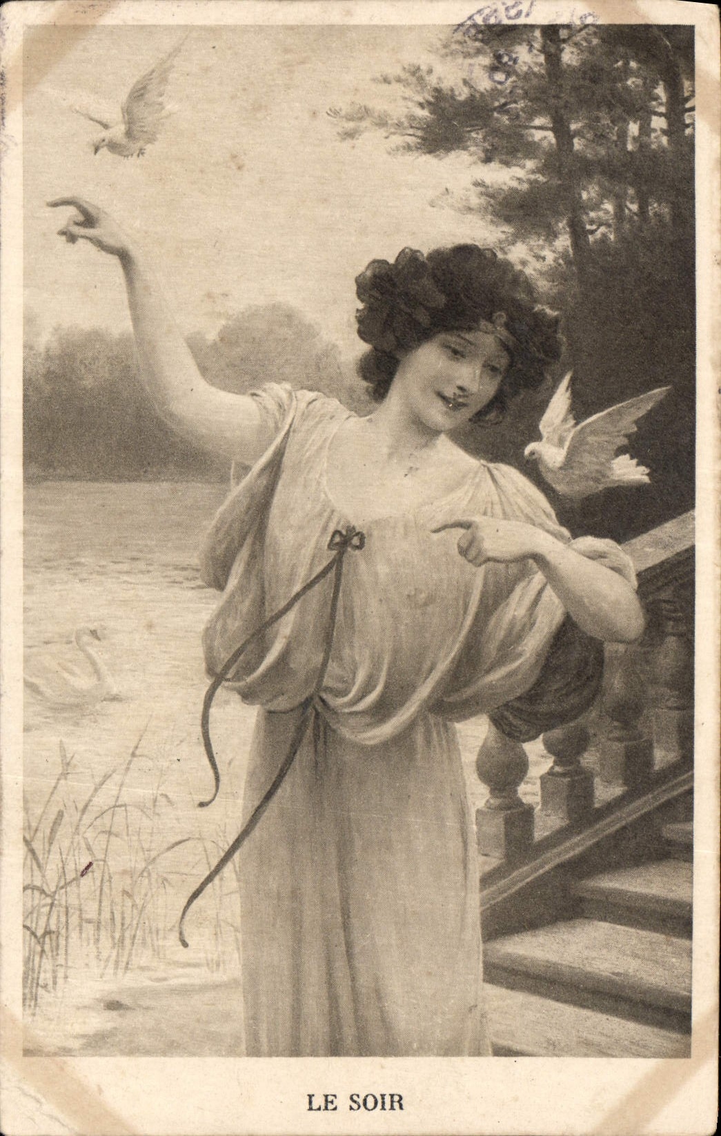 CPA Le Soir Femme