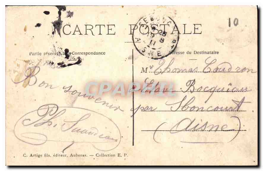 CPA Le Mont Dolent vu du Tour Noir  — Rückseite