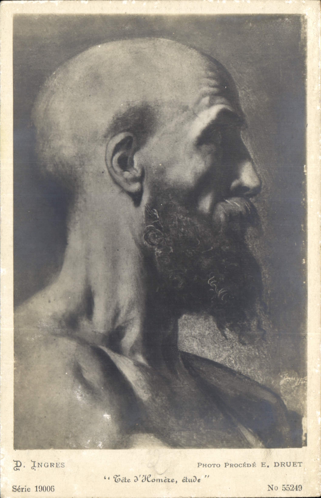 CPA D Ingres Cete d'Homere Etude 