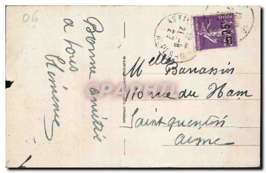 Antibes - Le Bord de mer et la Tour du Château — éditeur inconnu, n° 48 — Reverso